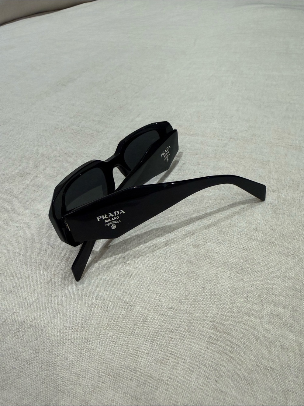 Prada Black Oversized Rectangular Sunglasses